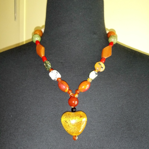 Sterling Silver Natural stone necklace - Picture 1 of 16